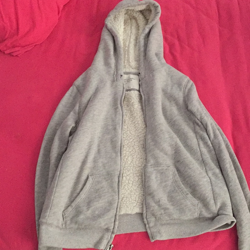 Gray very soft Abercrombie zip up hoodie